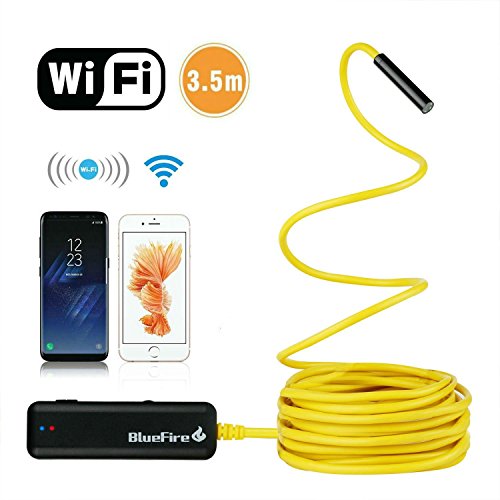 Product Cover BlueFire Semi-rigid Flexible Wireless Endoscope IP67 Waterproof WiFi Borescope 2 MP HD Resolutions Inspection Camera Snake Camera for Android and iOS Smartphone, iPhone, Samsung, iPad, Tablet (11.5FT)