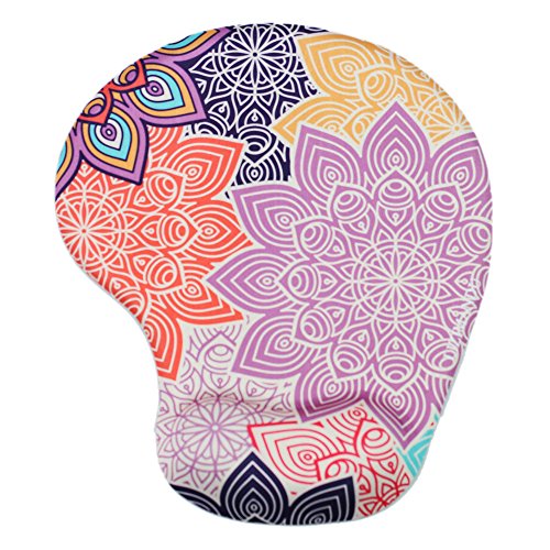 Product Cover Lizimandu Non Slip Mouse Pad Wrist Rest for Office, Computer, Laptop & Mac - Durable & Comfortable & Lightweight for Easy Typing & Pain Relief-Ergonomic Support(Colorful Flower)