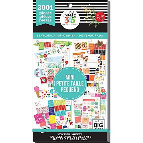 Product Cover me & my BIG ideas Sticker Value Pack for Mini Planner - The Happy Planner Scrapbooking Supplies - Season Theme - Multi-Color & Gold Foil - Great for Projects & Albums - 30 Sheets, 2001 Stickers Total
