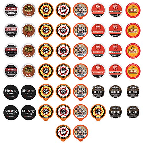 Product Cover Extra Caffeine Extra Bold Coffee Single Serve Cups for Keurig K Cup Brewers 1.0 & 2.0 Variety Pack Sampler (50Count)