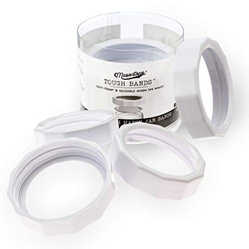 Product Cover Masontops Tough Band - Wide Mouth Mason Jar Screw Bands - Superior Quality Plastic Replacement Ring Seals & Jar Covers