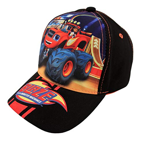 Product Cover Nickelodeon Toddler Boys Blaze and The Monster Machines Cotton Baseball Cap, Age 2-4 Black, Red