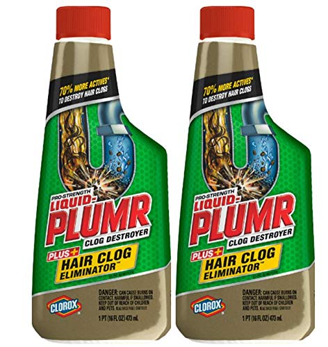 Product Cover Liquid-Plumr Pro-Strength Clog Remover, Hair Clog Eliminator, 16 Fluid Ounces (Pack of 2)