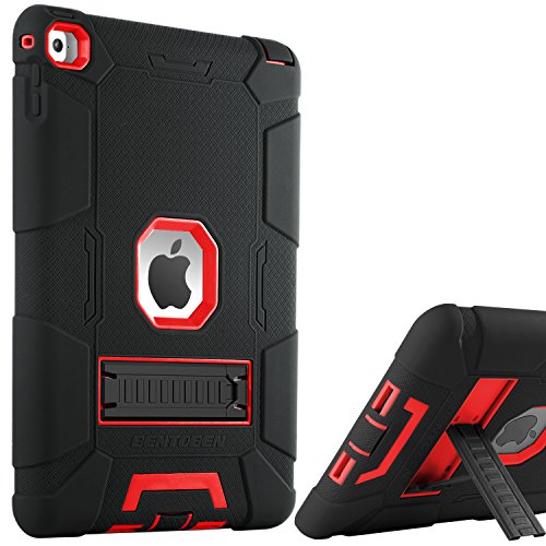 Product Cover BENTOBEN iPad Air 2 Case, [Hybrid Shockproof Case] with Kickstand Rugged Triple-Layer Shock Resistant Drop Proof Case Cover for iPad Air 2 with Retina Display/iPad 6, Black/Red