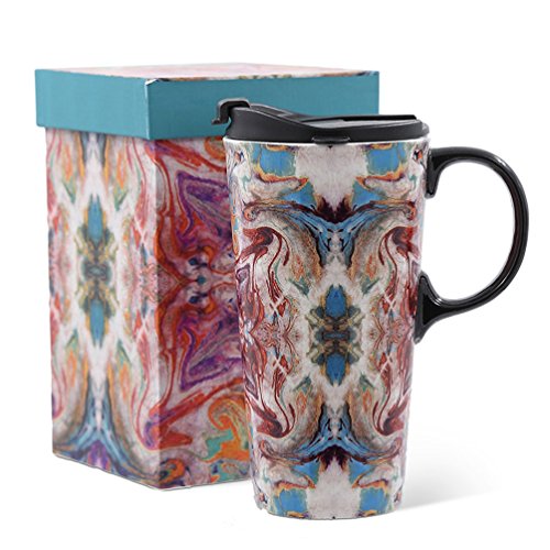 Product Cover 17oz Tall Ceramic Travel Mug Dishwasher Safe with Sealed Lid (Colouration)
