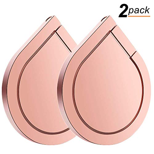 Product Cover Phone Ring Holder, 2PCS Full-metal 360° Rotation Phone Grip Kickstand Work on Magnetic Car Holder Universal Finger Ring Stand for iPhone 8 7 7 Plus 6S 6 5 5S, Samsung Galaxy and iPads (Rose Gold)