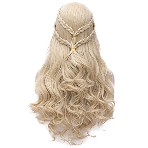 Product Cover Daenerys Targaryen Cosplay Wig for Game of Thrones Khaleesi Halloween Costumes Hair Wig (Blonde) BU121