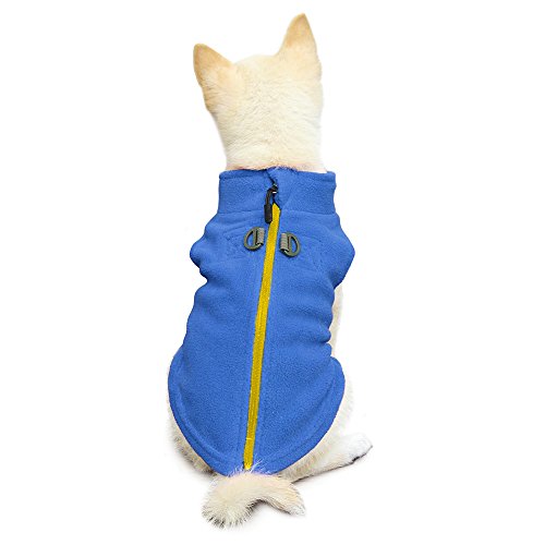 Product Cover Gooby - Zip Up Fleece Vest, Fleece Jacket Sweater with Zipper Closure and Leash Ring, Blue, X-Small