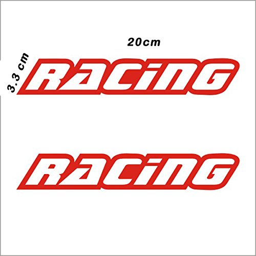 Product Cover isee360 Racing Die Cut Water Resistance Sticker (Red and White, 8-inch) - 2 Pieces