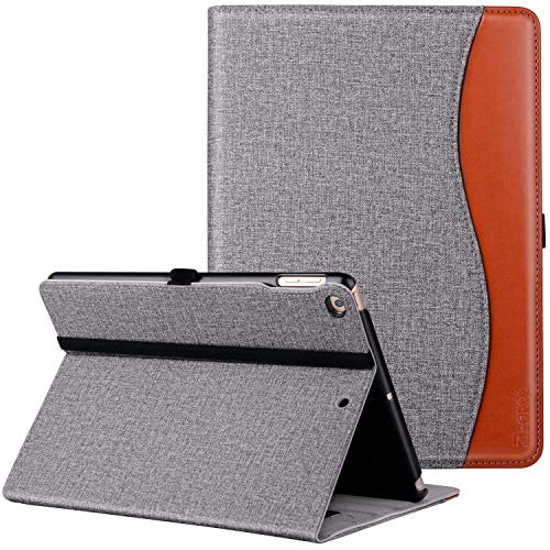 Product Cover Ztotop Case for New IPad 9.7 Inch 2018/2017,Premium PU Leather Business Slim Folding Stand Folio Cover with Auto Wake/Sleep,Pencil Holder and Multiple Viewing Angles,DenimGray