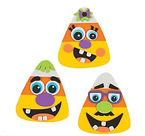 Product Cover Fun Express 12 Goofy Silly Face Candy Corn Magnet Halloween Craft Kits