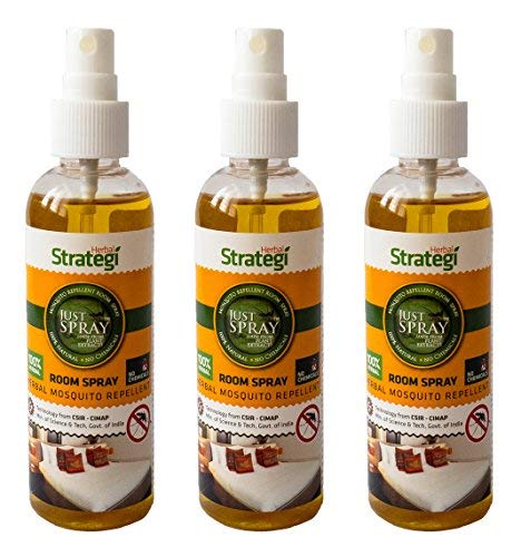 Product Cover STRATEGI 100ml Herbal JustSpray Mosquito Repellent Room Spray (Yellow) - Pack of 3