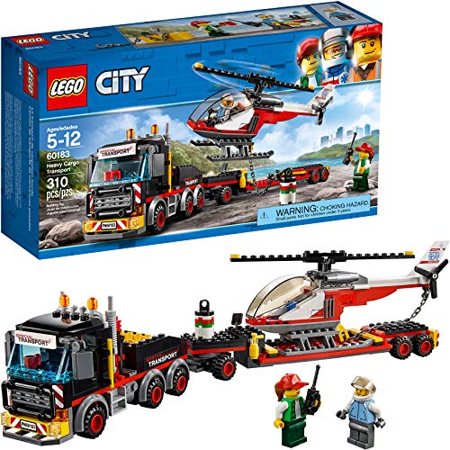 Product Cover LEGO City Heavy Cargo Transport 60183 Toy Truck Building Kit with Trailer, Toy Helicopter and Construction Minifigures for Creative Play (310 Pieces)
