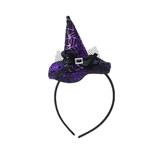 Product Cover Winzik Children Halloween Headwear Mini Pointy Witch Hat Cute Hair Hoop Hairband Accessories Cosplay Party Props Decoration (1#)