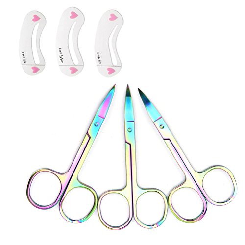 Product Cover Coobbar 3pcs Protable Stainless Steel Eyebrow Trimmer Scissors Eyebrow Shaver Knife Nose Hair Removal