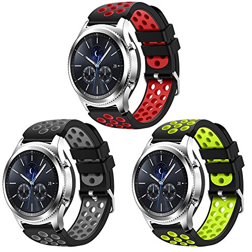 Product Cover CreateGreat for Samsung Galaxy Watch 46mm, Gear S3 Soft Replacement Breathable Sport Bands with Air Holes and Quick Release Pin for Samsung Gear S3/Galaxy 46mm Watch