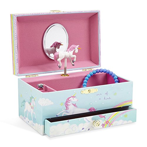 Product Cover Jewelkeeper Girl's Musical Jewelry Storage Box with Pullout Drawer, Rainbow Unicorn Design, The Unicorn Tune