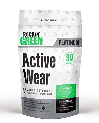 Product Cover Rockin' Green Platinum Series Active Wear Laundry Detergent Powder, 45 oz. - All Natural, Biodegradable, and Eco-Friendly