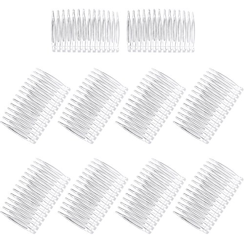 Product Cover Pangda 10 Pieces Hair Clip Combs 14 Teeth Plastic Bridal Wedding Veil Combs, Clear