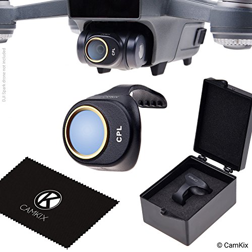 Product Cover CamKix PL Filter Compatible with DJI Mavic 2 Pro - Includes a Polarizing Filter (PL), a Filter Storage Box and a Cleaning Cloth - Prevents Reflections in Water/Glass (for DJI Spark)