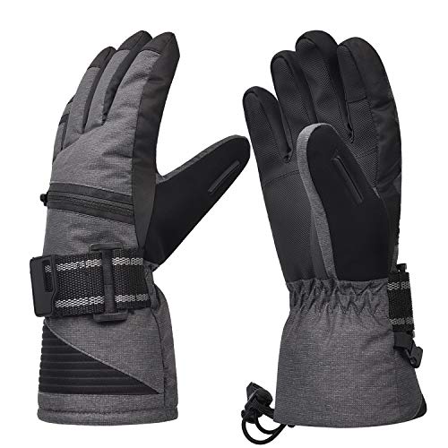 Product Cover Waterproof Ski Gloves, Winter Warm Cozy 3M Thinsulate Snow Gloves for Skiing, Snowboarding, Shoveling, Cycling, Outdoor Sports, Gifts for Men,Women, Medium