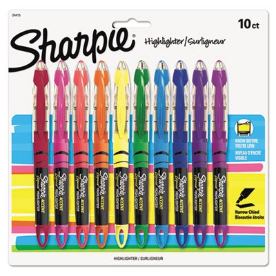 Product Cover Sharpie(R) Liquid Accent(R) Pen-Style Highlighters, Assorted Colors, Pack of 10, 24415