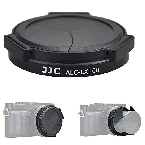 Product Cover JJC Auto Open and Close Lens Cap for Panasonic DC-LX100II,DMC-LX100,Leica D-LUX7,D-LUX (Typ 109) Camera, Replaces Panasonic DMW-LFAC1 Auto Lens Cap - Black Version