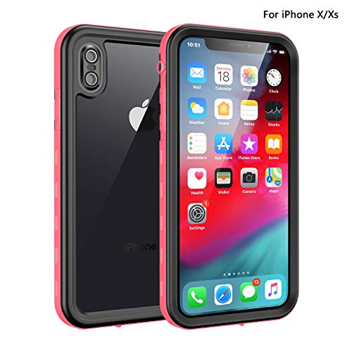 Product Cover iPhone X/iPhone Xs Waterproof Case, Fansteck IP68 Waterproof/Snowproof/Shockproof/Dirtproof, Full-Body Protective Case with Built-in Screen Protector (5.8-inch) (Black/Pink)
