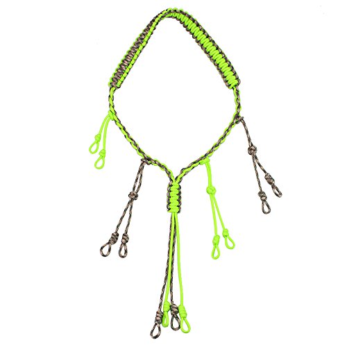 Product Cover PSKOOK Duck Call Lanyard Paracord Hunting Goose Calls 12 Adjustable Loops Outdoor Predator Gear for Pheasant Waterfowl Hand Braided Necklace (Green)