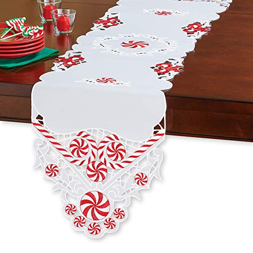 Product Cover Collections Etc Peppermint Candy Elegant Christmas Table Linens, Runner