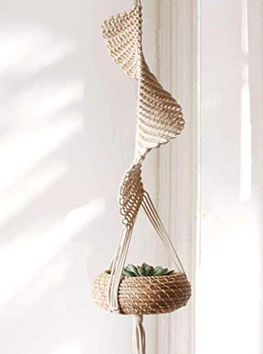 Product Cover Flber Macrame Hanging Planter Home Décor Cotton Rope Handwoven,37