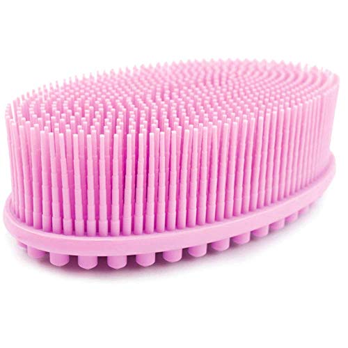 Product Cover 1 Pack Pink Avilana Exfoliating Silicone Body Scrubber Easy to Clean, Lathers Well, Eco Friendly, Long Lasting, And More Hygienic Than Traditional Loofah
