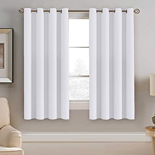 Product Cover H.VERSAILTEX White Window Curtains 63 Inch Length Thermal Insulated Window Treatment Panel for Living Room Grommet Curtain Drape for Bedroom (1 Panel)