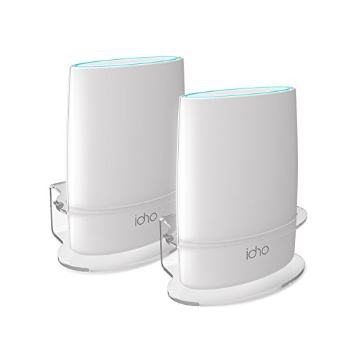 Product Cover Netgear Orbi Wall Mount, BASSTOP Sturdy Clear Acrylic Wall Mount Bracket Compatible with Orbi WiFi Router RBS40, RBK40, RBS50, RBK50, AC2200, AC3000 Tri Band Home WiFi Router- (2 Packs)