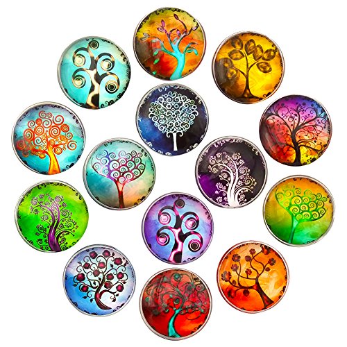 Product Cover Aligle 14pcs Glass Tree Refrigerator Magnets Beautiful Fridge Funny for Office Cabinets Whiteboards Decorative Photo Gift Button