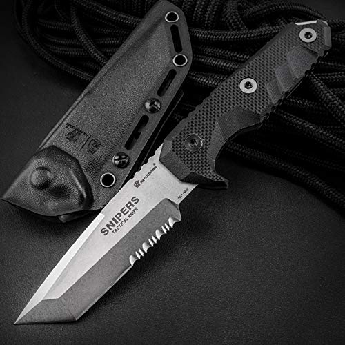 Product Cover HX OUTDOORS - Fixed Blade Tactical Knives with Sheath,Tanto Blade Outdoor Survival Knife,Special Forces Tactical Knife,Ergonomics G10 Anti-skidding Handle (Snipers-B)