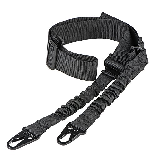 Product Cover CVLIFE Two Points Sling with Length Adjuster Traditional Sling with Metal Hook for Outdoors Black