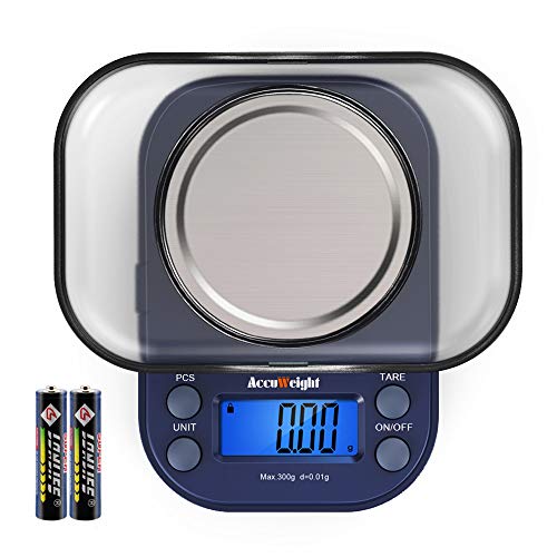 Product Cover AccuWeight 255 Mini Digital Weight Scale for School Travel Jewelry Pocket Gram Scale 300g/0.01g with Tare and Calibration Food Kitchen Scale