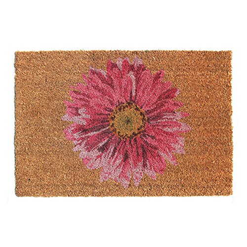 Product Cover Onlymat Brown Black Natural Coir Doormat,Flower Design,90 cm X 60 cm X 1.5 cm