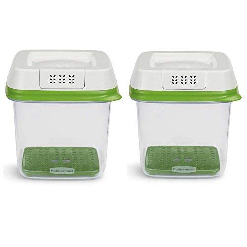 Product Cover Rubbermaid FreshWorks Produce Saver Food Storage Container, Medium, 6.3 Cup, Green/ Set of 2