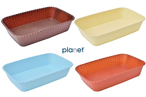Product Cover Planet Virgin Plastic Multipurpose Storage Box/Tray - Set of 4