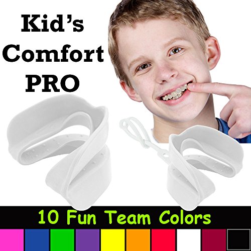 Product Cover Kid's Comfort PRO Youth Double Sports Mouth Guard Works with or Without Braces (White)