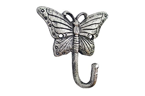 Product Cover Rustic Silver Cast Iron Butterfly Hook 6