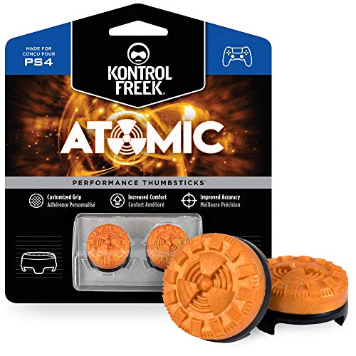 Product Cover KontrolFreek Atomic for PlayStation 4 (PS4) Controller | Performance Thumbsticks | 2 Mid-Rise Convex | Orange