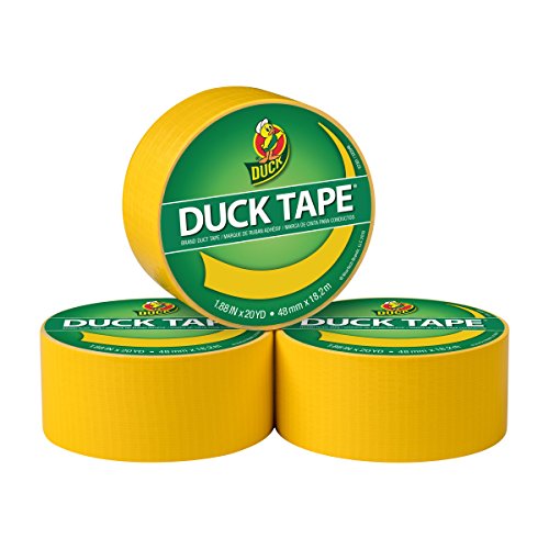 Product Cover Duck Brand Colored Duct Tape, Yellow, 1.88 Inches x 20 Yards, 3 Pack (285914)
