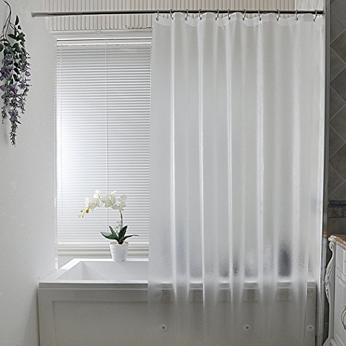 Product Cover Aoohome Extra Long Shower Curtain Liner, Clear Eva Frosted Shower Curtain with 3 Bottom Magnets, Semi Transparent, 72 x 86 Inch