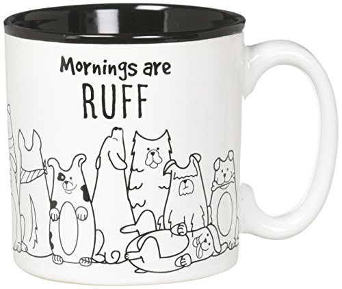 Product Cover Burton and Burton 9731707 Mornings are Ruff Ceramic Coffee Mug, 13 Ounce