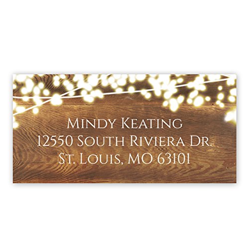 Product Cover Rustic Lights Self-Adhesive, Rectangle Address Labels - Personalized - Minimum Quantity 96