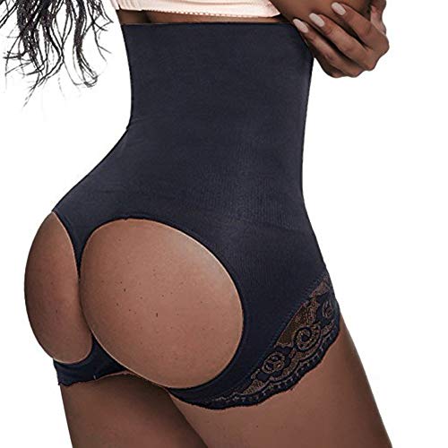 Product Cover Jason&Helen Women's Butt Lifter Shaper Seamless Tummy Control Hi-Waist Thigh Slimmer Black Medium/Large