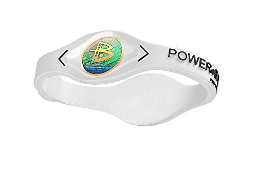 Product Cover Power Balance Bracelet Hologram Silicone Original Strength And Flexibility Estabilidad Sport Tecnology Neture Body Energy Basketball (M, White-Black)